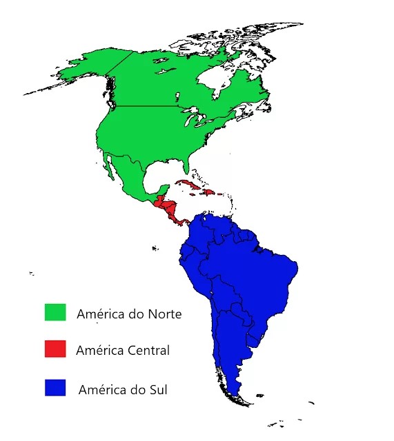 regionalização do continente americano critério localização geográfica