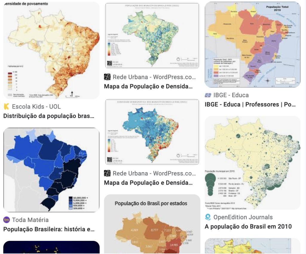 mapa de população