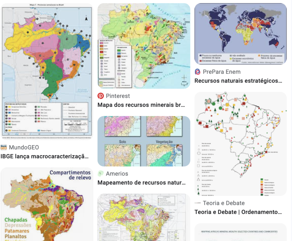 mapas de recursos naturais