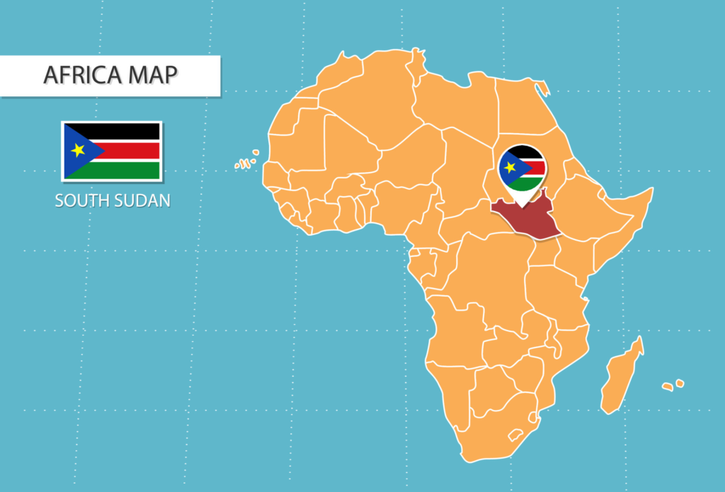 mapa africa aficano sudão do sul