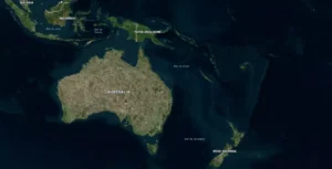 mapa quadro fisico da oceania australia nova zelandia