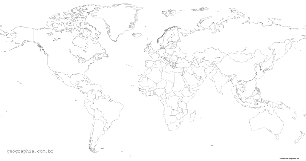 mapa mundi mudo sem paises