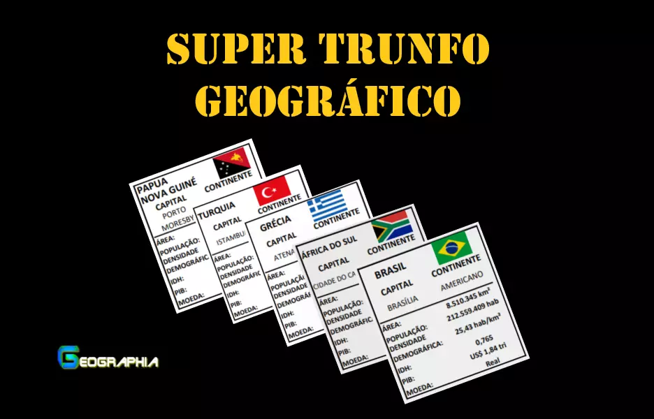 Super Trunfo Geográfico (Jogo de 72 Cartas)