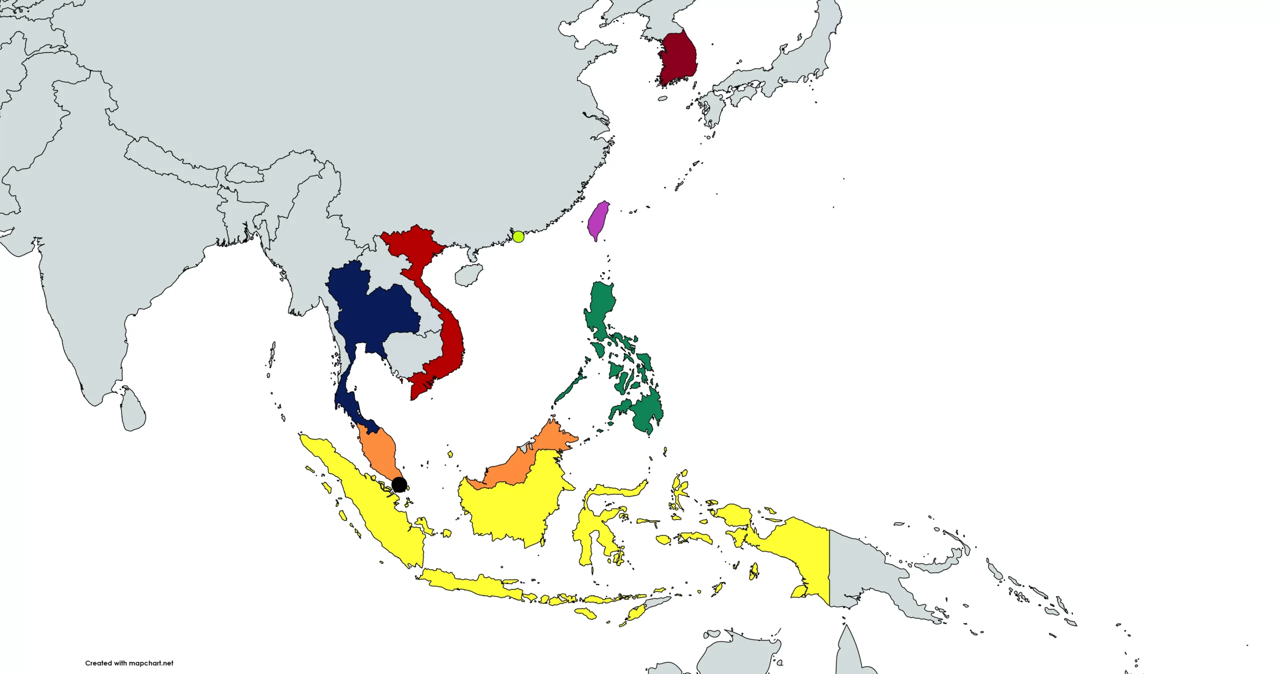 Mapa dos Tigres Asiáticos