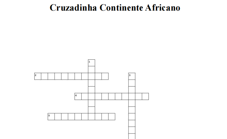 Cruzadinha Continente Africano