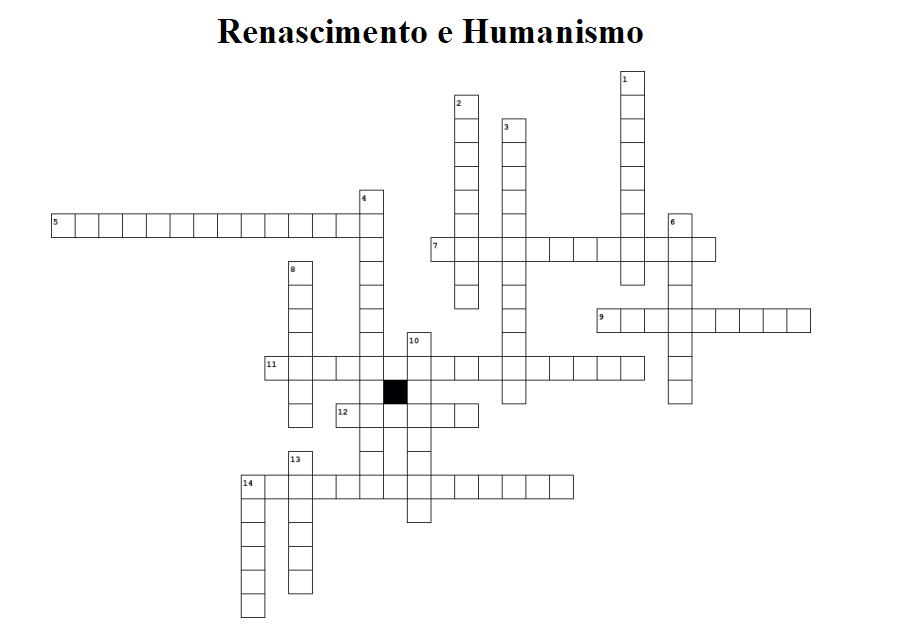 Cruzadinha Renascimento e Humanismo