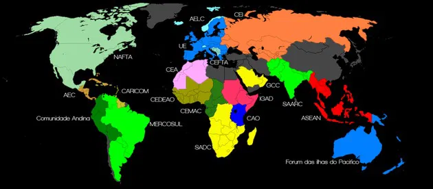 mapa blocos econômicos