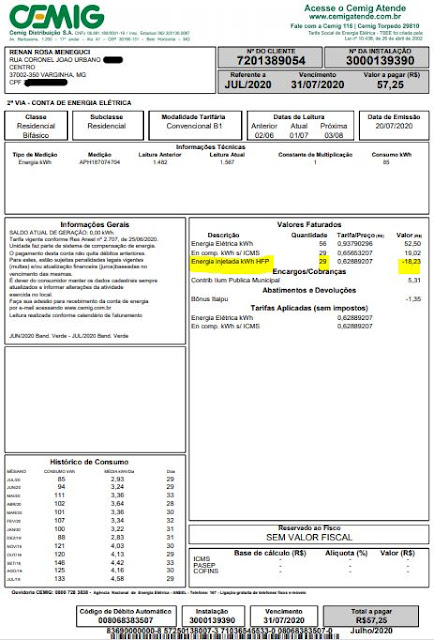 conta energia CEMIG economia de energia elétrica enercred