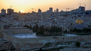 cidade de jerusalém israel e palestina panorama domo da rocha