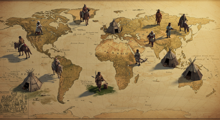 mapa sobre teorias sobre a dispersão populacional no mundo