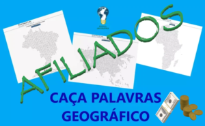 seja afiliado do produto caça palavras para vender geograficas geografia ludicas