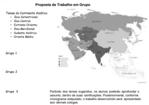 trabalho regionalização do continente asiático
