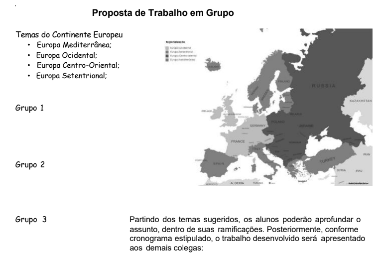 Download Trabalho Regionalização do Continente Europeu 🌍