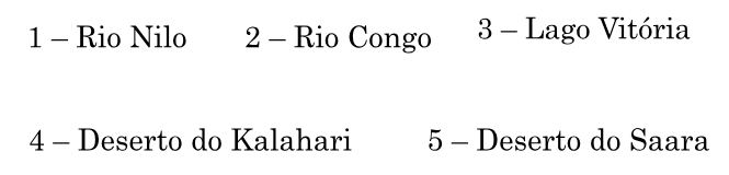 completar lacunas rio nilo rio congo lago vitória deserto do kalahari deserto do saara