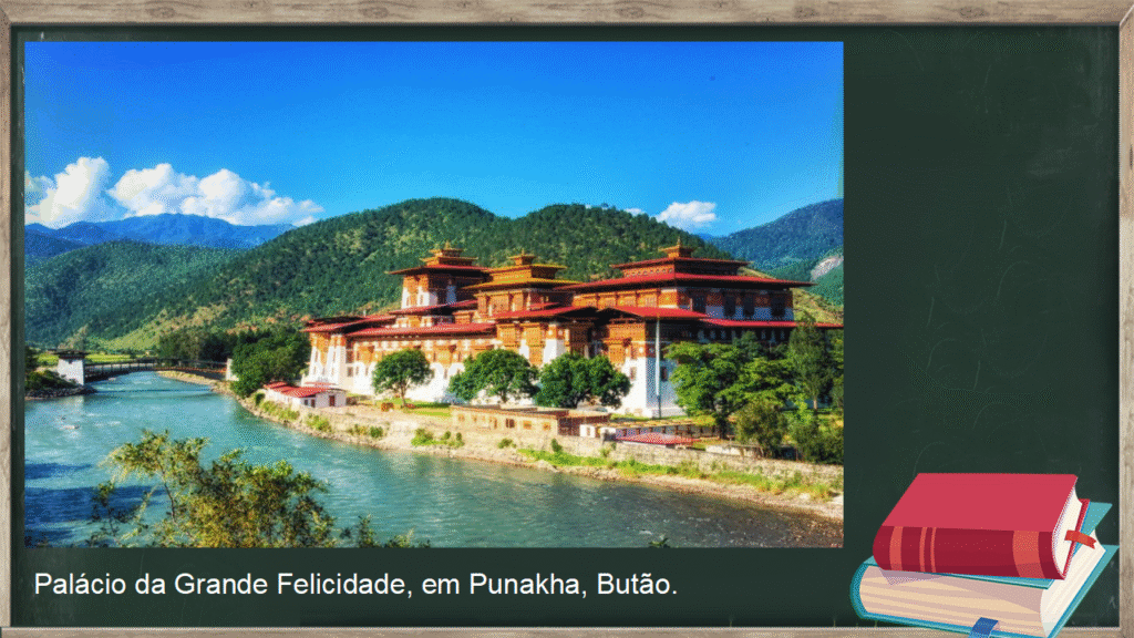 Slide continente asiático 15 slide ásia meridional Palácio da Grande Felicidade, em Punakha, Butão.
