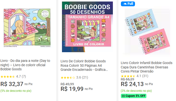 varios bobbie goods para colorir no magalu