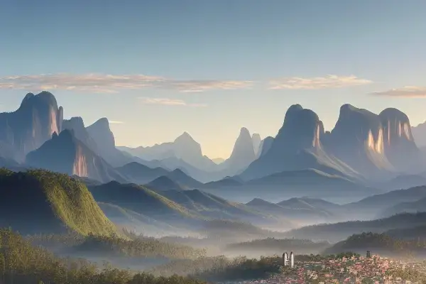 elementos da paisagem montanhas ao fundo