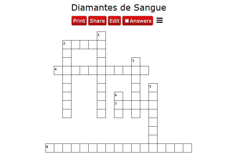 Cruzadinha Diamantes de Sangue