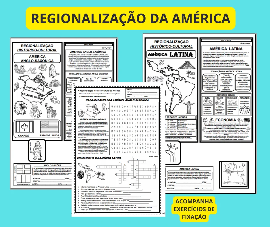 Atividade Interativa sobre Regionalização histórico-cultural da América (Caiçara Geo) 1 Atividade Interativa sobre Regionalização histórico-cultural da América (Caiçara Geo)