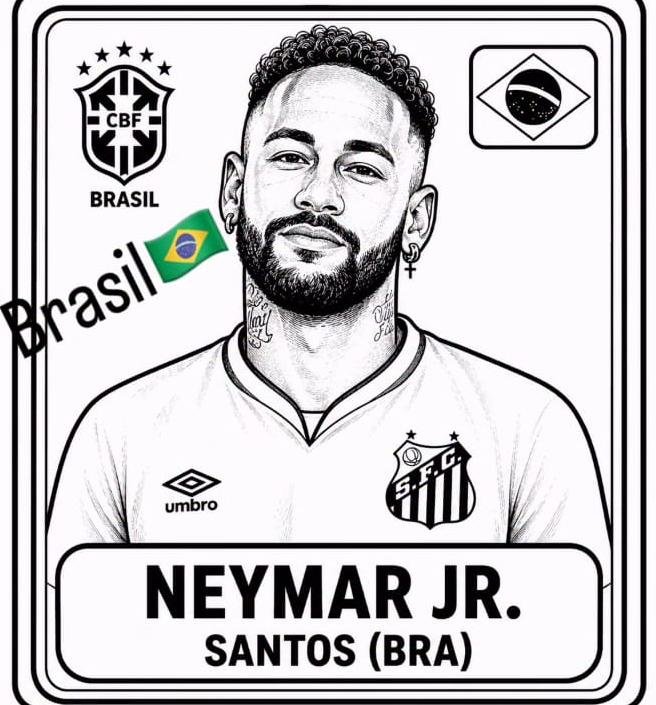 neymar para colorir copa do mundo 2026 atividade escolar