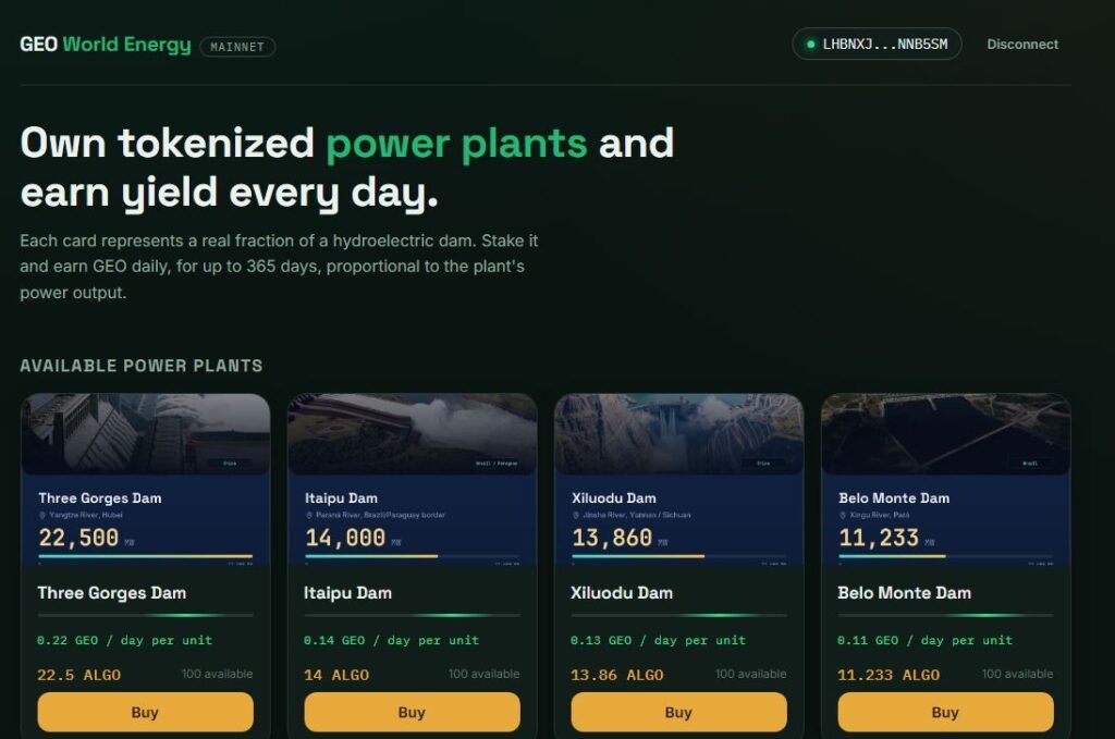 geo world game token GEO algorand blockchain