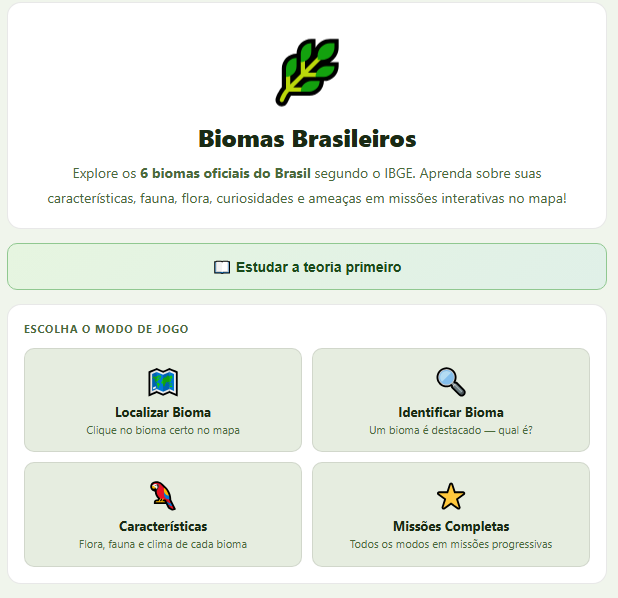 Aprender Biomas do Brasil (lúdico)