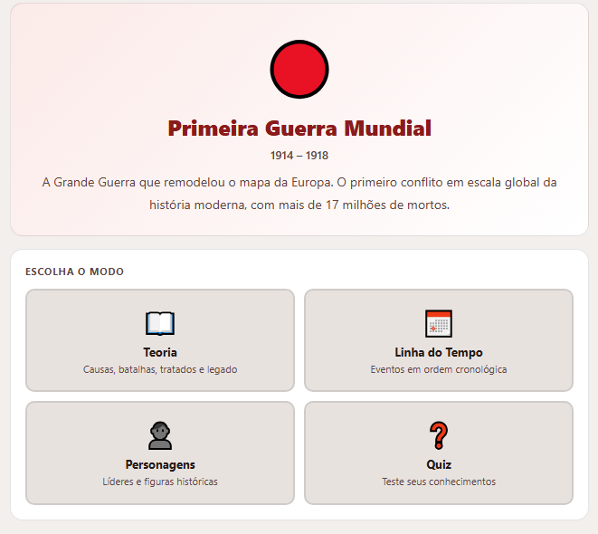 Aprender Primeira Guerra Mundial (lúdico) 1 Aprender Primeira Guerra Mundial (lúdico)