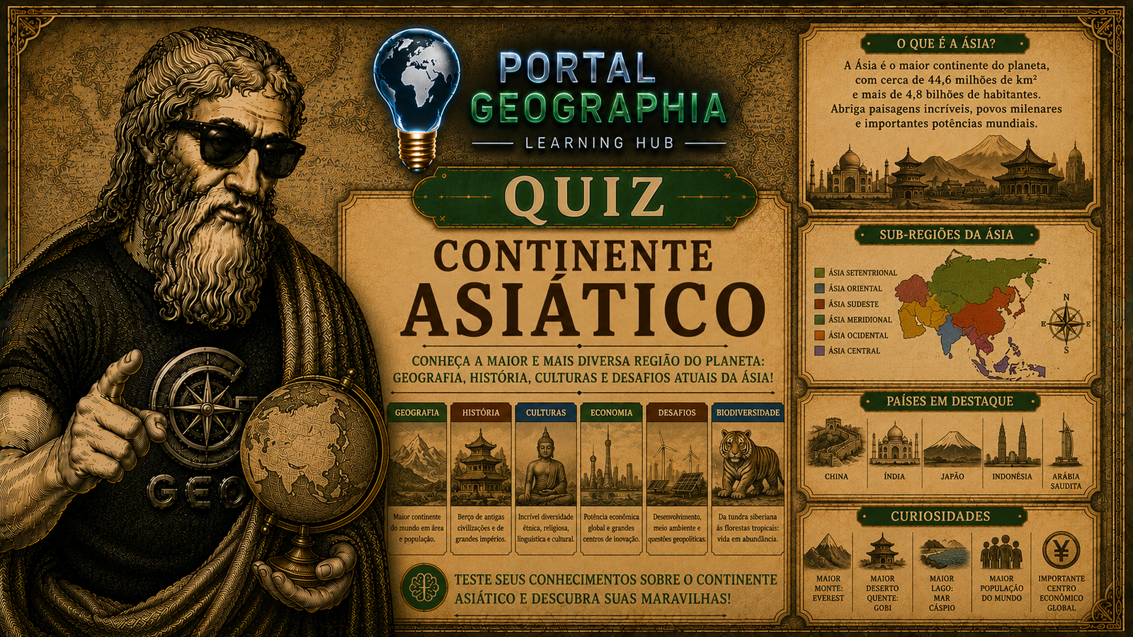 Aprender Continente Asiático (lúdico)