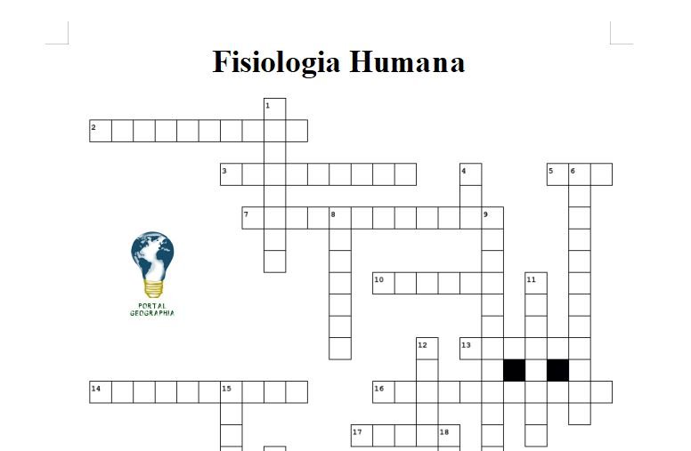 Cruzadinha Fisiologia Humana